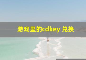 游戏里的cdkey 兑换